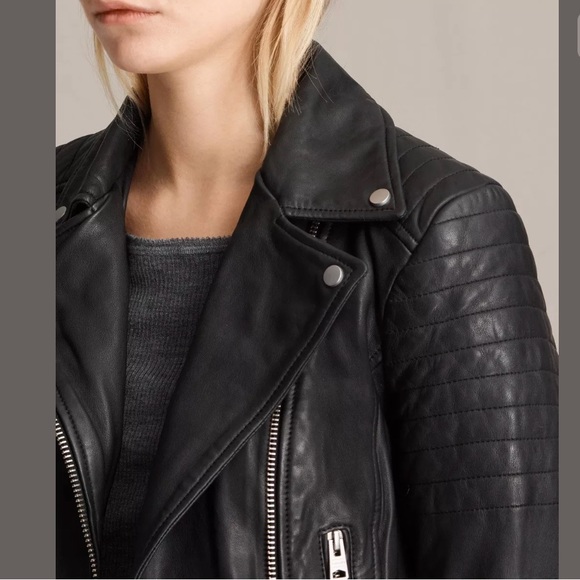 All saints papin genuine leather jacket US2 - Picture 2 of 8
